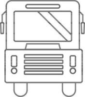 Illustration of stroke style of  bus icon. vector