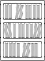 carrera estilo de colección de libros en estante. vector