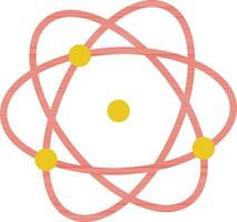 Atomic structure in orange and yellow color. vector