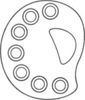 Illustration of many color plate icon in stroke style. vector