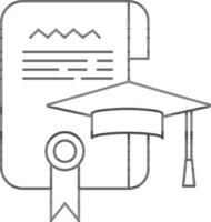 graduación gorra y abierto diploma Desplazarse icono. vector