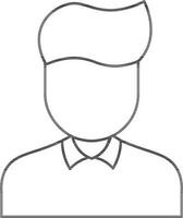Stroke style of faceless school boy icon. vector