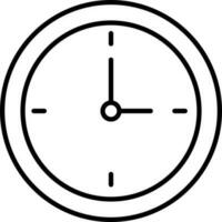 Flat style clock made by black line art illustartion. vector