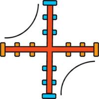 Hyperbola Plot icon in flat style. vector