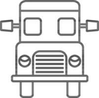 Illustration of a black line art bus. vector