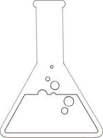 Flat line art illustration of laboratory flask. vector