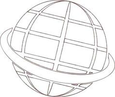 Vector globe sign or symbol in flat style.