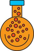 Orange and yellow chemical experiment tube. vector