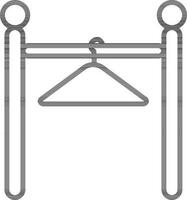 Illustration of hanger hanging in pole. vector