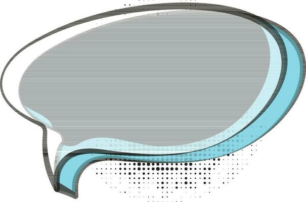 Speech bubble in white and blue color.