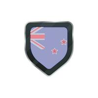 Blue Australia flag decorated with pink star on shield. vector