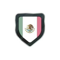 Mexico flag with symbol on shield. vector