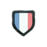 France flag on grey shield. vector