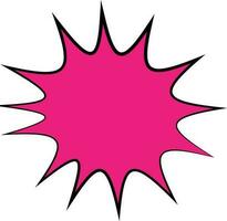 Pink color empty comic speech bubble. vector