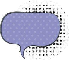 Comic speech bubble sticker in blue color. vector