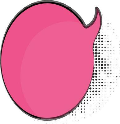 Pink color blank speech bubble.