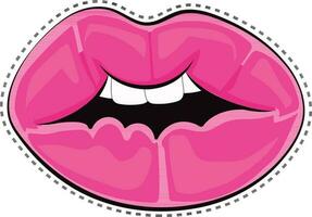 Vector illustration of women pink lips.