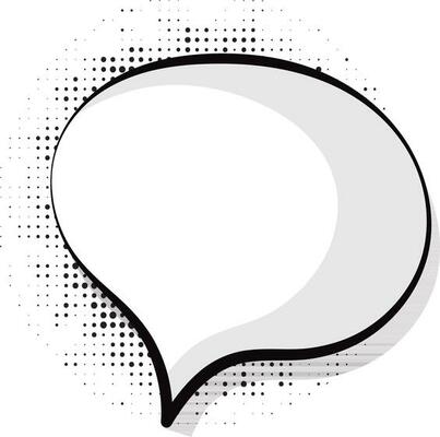 Pop art style blank comic speech bubble.
