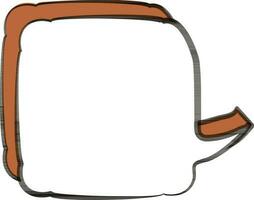 Speech bubble sticker in orange and white color. vector