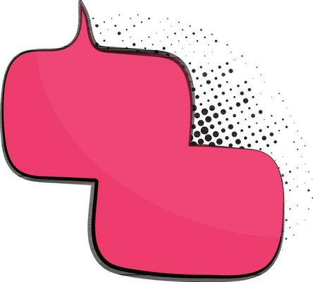 Pop art style blank pink speech bubble.