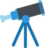 Blue and grey telescope on white background. vector