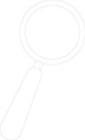 Magnifying glass in line art illustration. vector