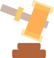 Judge gavel in brown and yellow color. vector