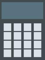 aislado calculadora en gris y azul color. vector