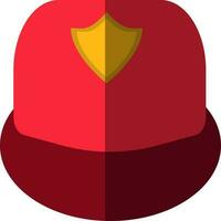 Icon of fireman helmet with half shadow effect. vector