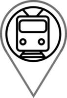 tren ubicación puntero alfiler icono. vector