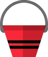 Isolated fire bucket icon in red and black color. vector