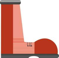 Icon of fire fighter boot in orange and gray color. vector