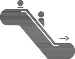 Climbing man on escalator. vector