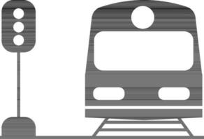 Train in black and white color. vector