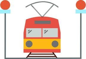 Flat style illustration of train. vector