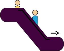 Climbing man on escalator. vector