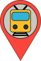 Train location pointer pin icon. vector