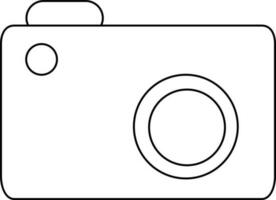 Illustration of a camera in black line art. vector