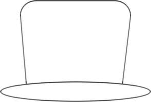 pamela sombrero en negro línea Arte. vector