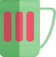 Mug in green and pink color. vector