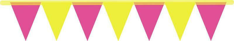 Bunting flag in yellow and pink color. vector