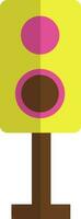 Yellow and brown traffic light signal in flat style. vector