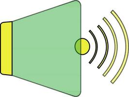 Loudspeaker in green and yellow color. vector