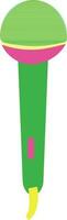 Green and pink microphone on white background. vector