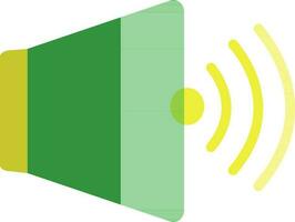 Loudspeaker in green and yellow color. vector
