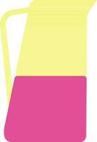 Illustration of a jug in yellow and pink color. vector