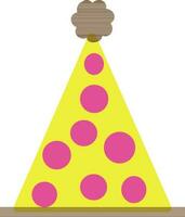 Party hat in yellow and pink color. vector