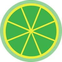 Slice of lemon in green and yelow color. vector