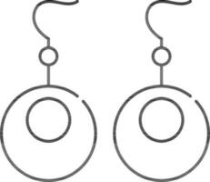 Illustration of Drop Earrings Icon In Outline Style. vector