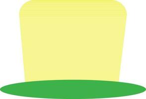 Beach hat in yellow and green color. vector